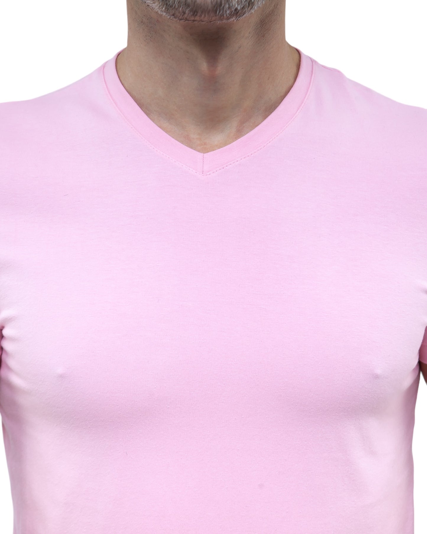 CAMISETA SLIM FIT SEM LOGO ROSA - GOLA V