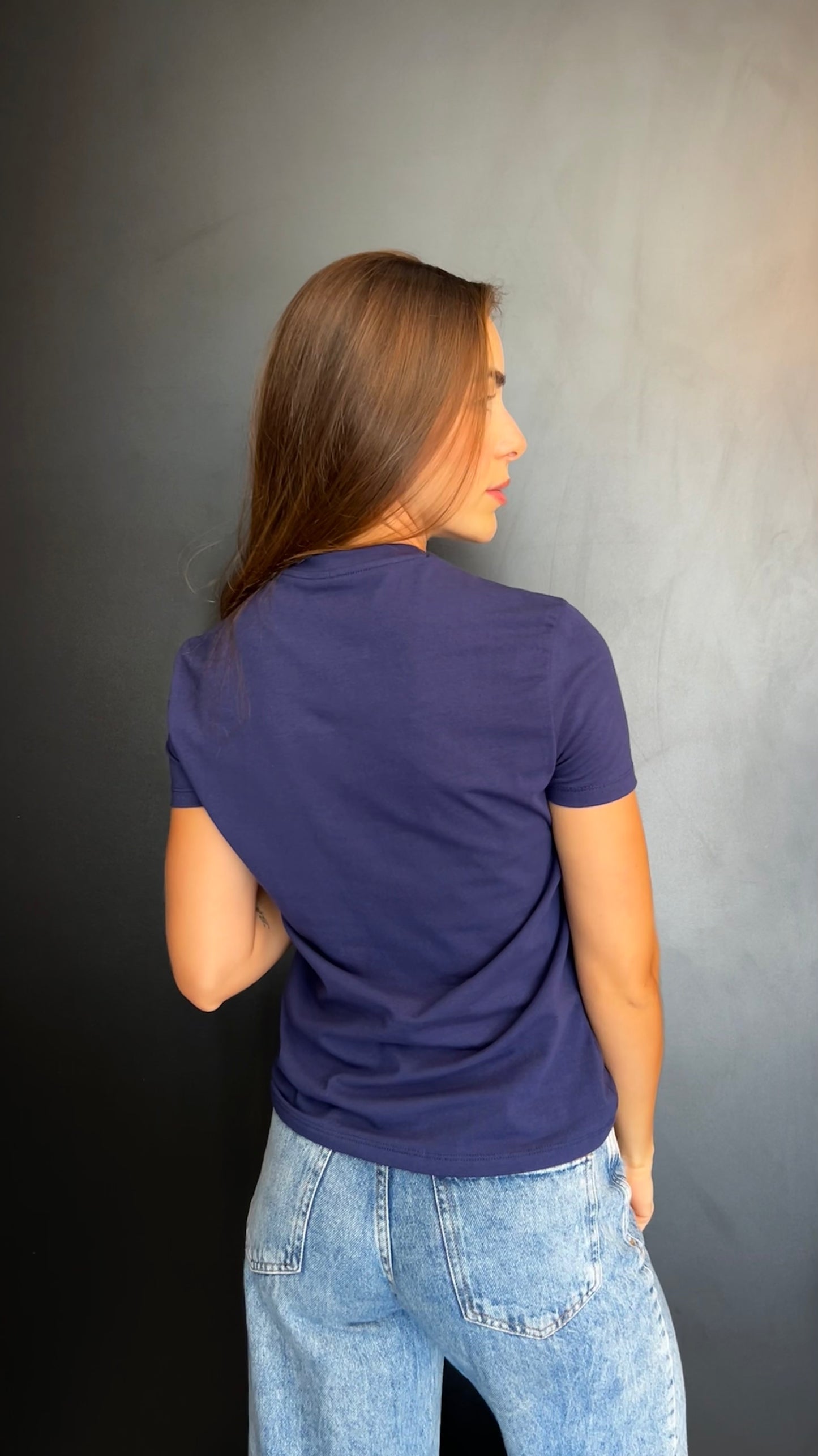 CAMISETA GELLERT FEMININA AZUL NAVY - GOLA O