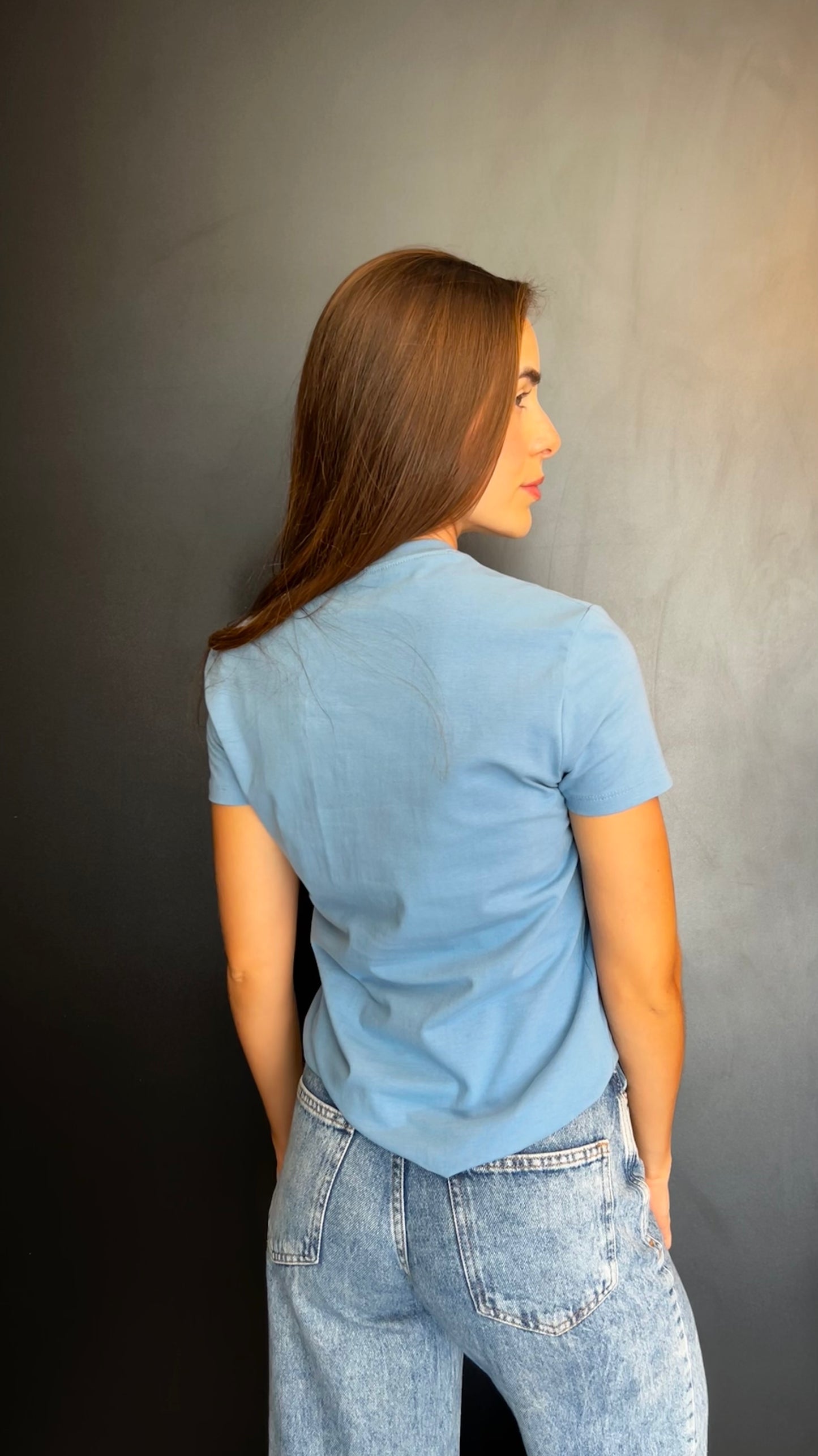 CAMISETA GELLERT FEMININA AZUL DENIM - GOLA O