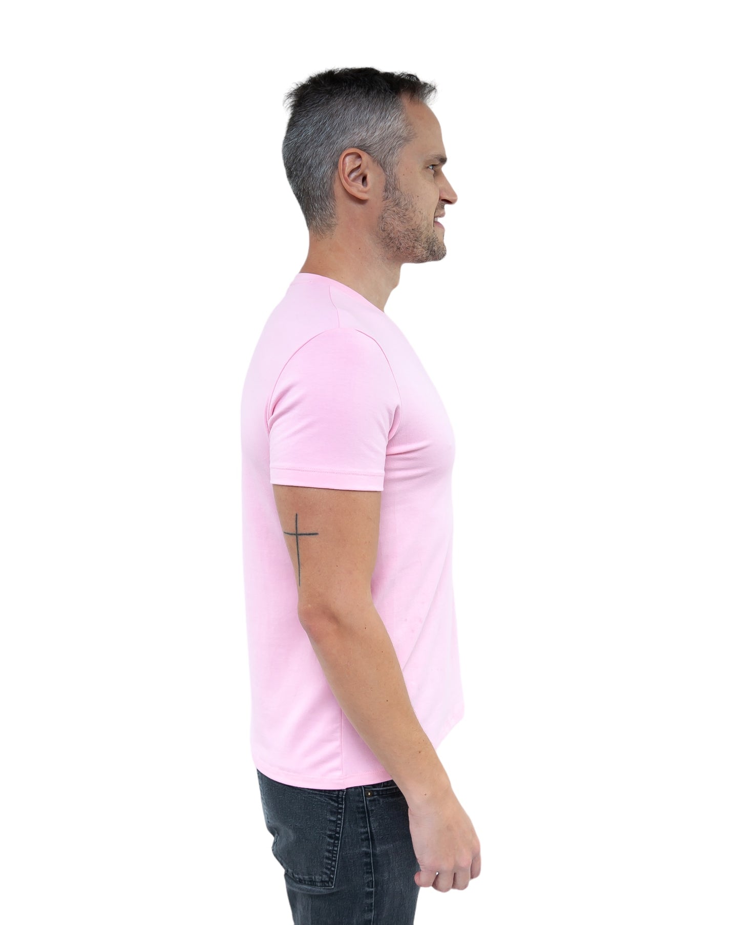 CAMISETA SLIM FIT SEM LOGO ROSA - GOLA V