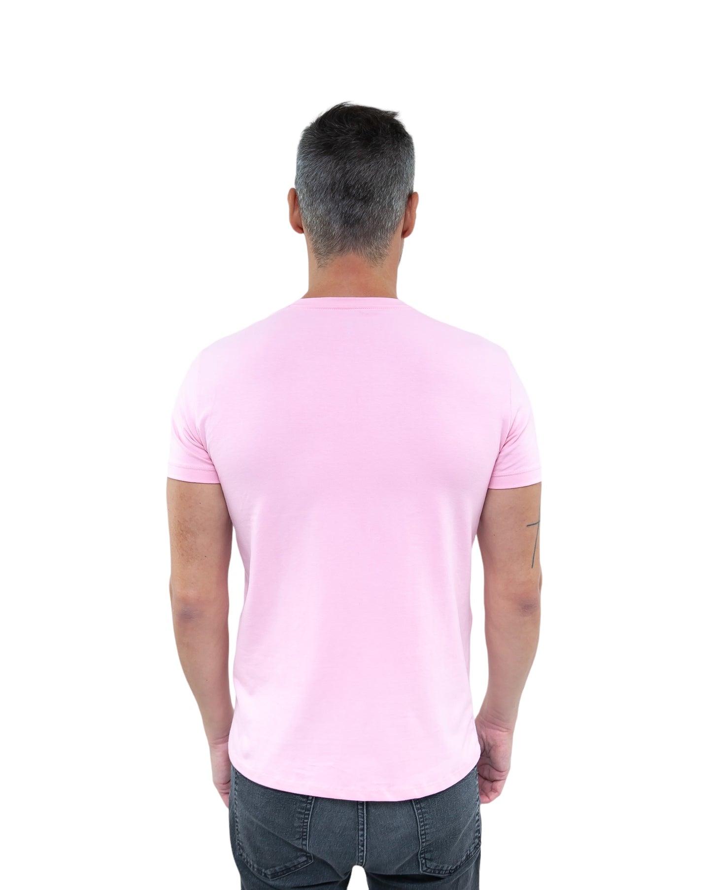 CAMISETA SLIM FIT SEM LOGO ROSA - GOLA V